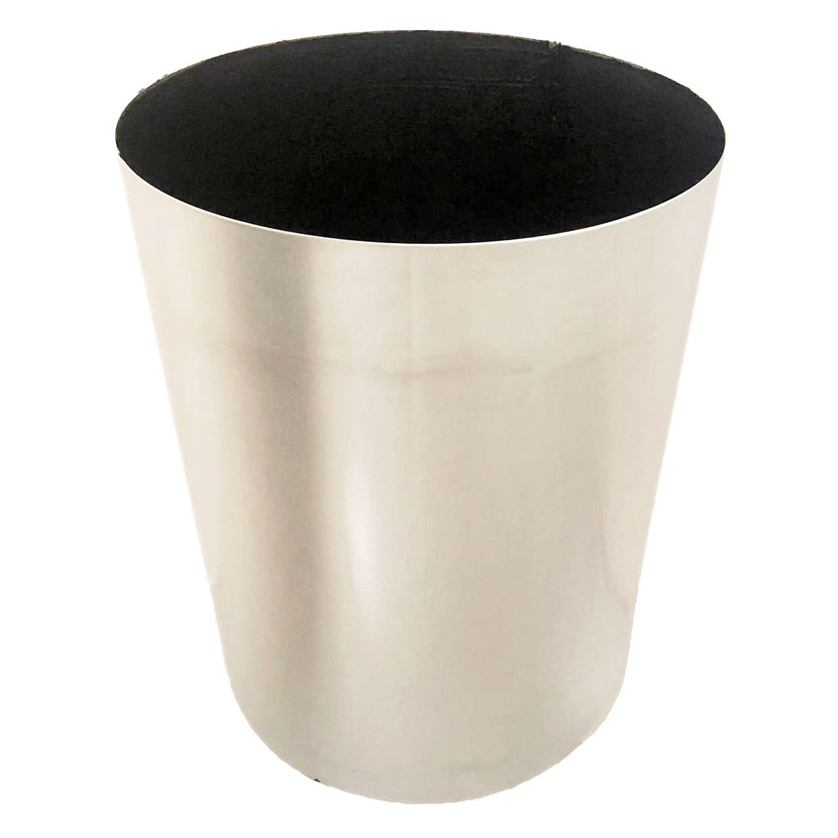 Maceta cilíndrica Jumbo grande de acero inoxidable de 65 cm de alto con ruedas para exterior y proyectos