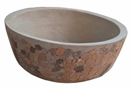 Maceta Bowl de concreto artesanal para exterior