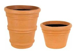 Maceta vaso italiano de fibra de vidrio imitación barro para exterior