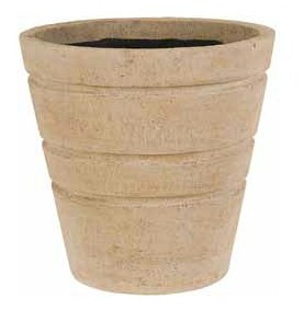 Maceta vaso de fibra de vidrio imitación cantera para exterior y mobiliario urbano