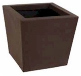 Maceta cuadrada cónica con textura de fibra de vidrio para exterior