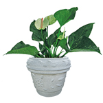 Maceta cónica con relieve de polietileno CR26 para exterior
